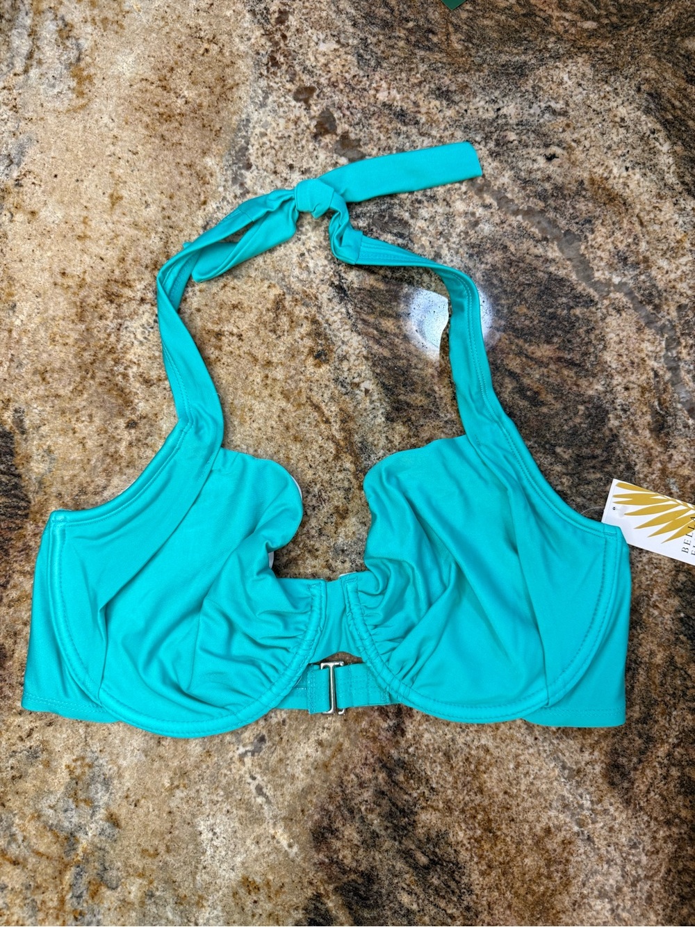 Turquoise Halter Underwire Bikini Top - Women Swim Bikini